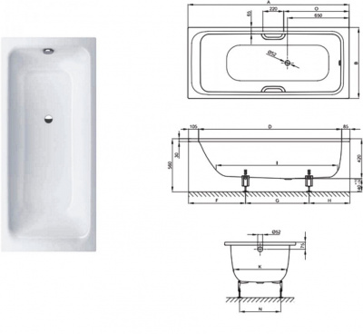 Ванна прямоугольная Bette - Select стальная 170х75 (3412-000)