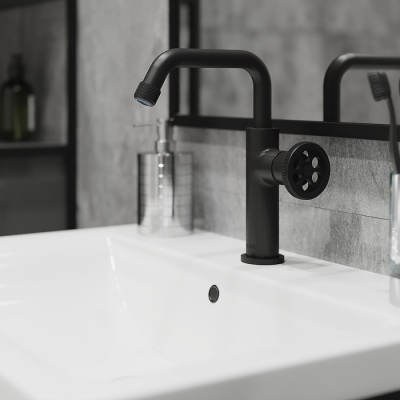 Смеситель для умывальника, черный, Grange, IDDIS (GRABLR0i01)