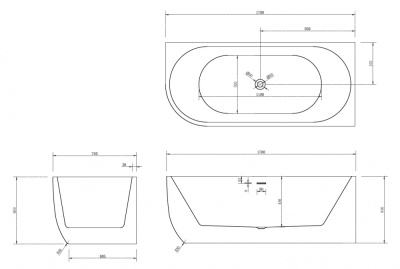 Акриловая ванна ABBER (AB9315 R)