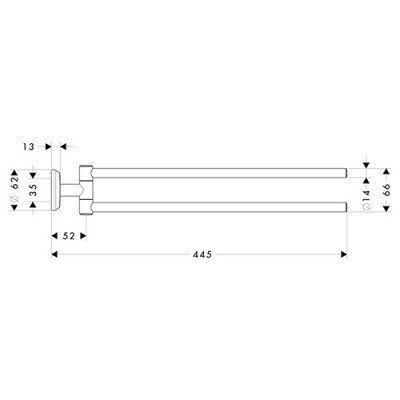 Полотенцедержатель двухрожковый Hansgrohe - Logis Classic (41612000)
