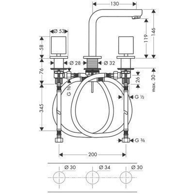 Смеситель для раковины  Hansgrohe  -  Metris S (14063000)
