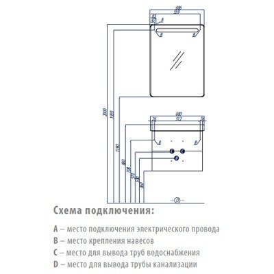 Зеркало AQUATON - Америна 60 правый (1A135302AM01R)