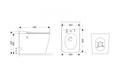 Унитаз ABBER Rechteck приставной белый с импульсным смывом (AC1213P)
