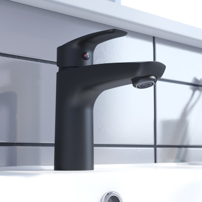 Смеситель для умывальника, черный, Ray, IDDIS (RAYBL00i01)