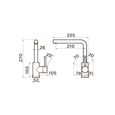 Смеситель для кухни Omoikiri Nakagawa-C (4994306)