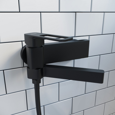 Смеситель для ванны, черный, Slide, IDDIS (SLIBL00i02WA)