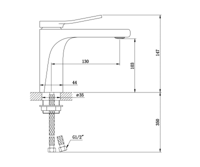 Смеситель на раковину ELEMENT хром/черный (EL02CB)
