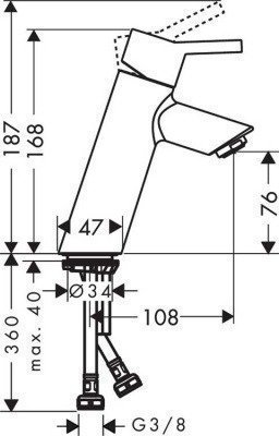 Смеситель для раковины  Hansgrohe  -  Talis (32041000)