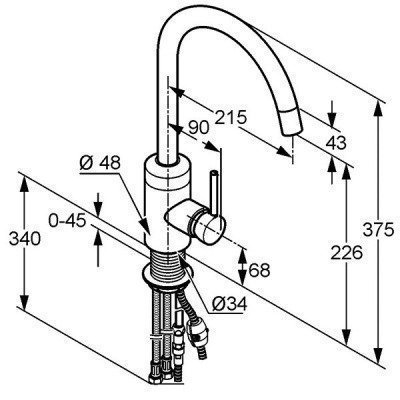 Смеситель для кухни  Kludi  -  BOZZ (428510576)