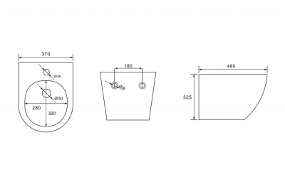 Биде ABBER Bequem подвесное белое (AC1150)