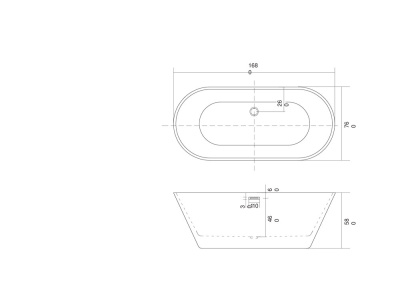 Ванна акриловая Aquatek ХОРСА, отдельностоящая,1680*760*580 (AQ-5776)