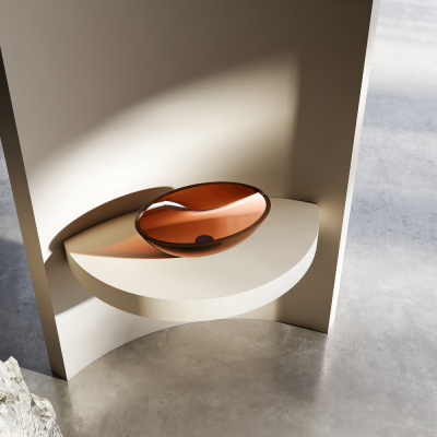 Раковина накладная прозрачная ABBER Kristall (AT2802Opal)