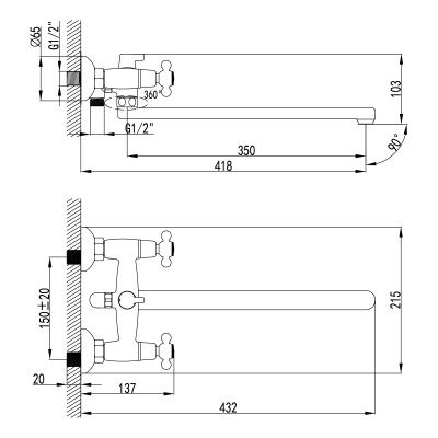 Смеситель Lemark Standard универсальный (LM2112C)