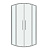 Душ.ограждение 301.K33.02.1010.10.00 Cosmo (100*100*195) полукруг,раздвижн,хром,стекло прозрачное,1место (301.K33.02.1010.10.00)