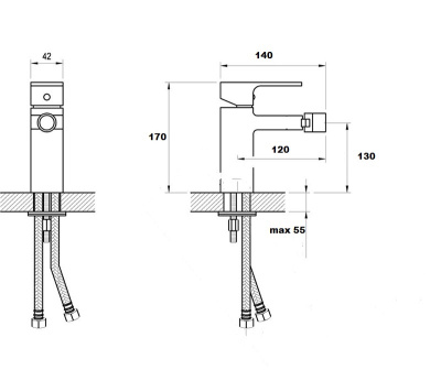 Смеситель на биде SIMPLE хром (SW980)
