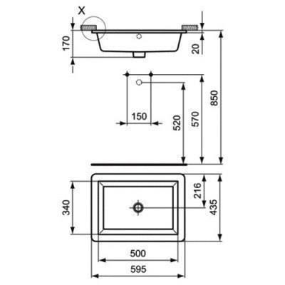 Раковина встраиваемая Ideal Standard - Strada 59.5x43.5 (K077901) Раковина встраиваемая Ideal Standard - Strada 59.5x43.5 (K077901)