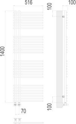 Водяной полотенцесушитель Terminus Астра П28 70х1400 (4670078530516)