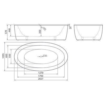 Ванна из литьевого мрамора Esse - Corsica 203x109.5