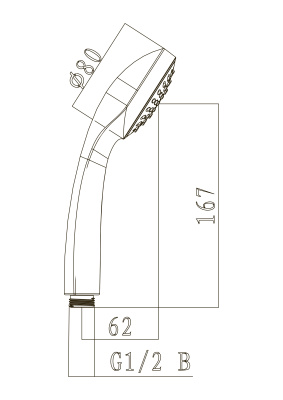 Лейка душевая Lemark, 1-функциональная (LM0211C)