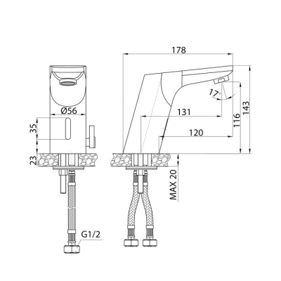 Смеситель для умывальника, сенсорный, Pulse, IDDIS (PULSBS1i86) Смеситель для умывальника, сенсорный, Pulse, IDDIS (PULSBS1i86)