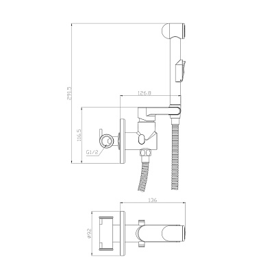 Смеситель Rossinka с гигиеническим душем встраиваемый (X25-57) Смеситель Rossinka с гигиеническим душем встраиваемый (X25-57)