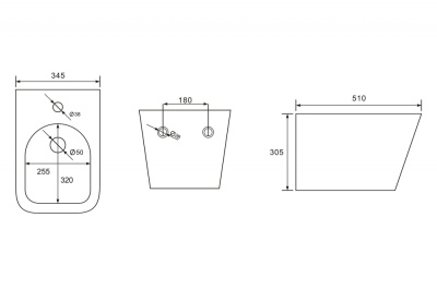 Биде ABBER Rechteck подвесное белое (AC1250)