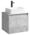 Подвесная тумба Aqwella Mobi 60 см с двумя ящиками: основной и внутренний, скрытый за фасадом. Цвет бетон светлый; с умывальником (MOB0106BS+MOB0706BS)