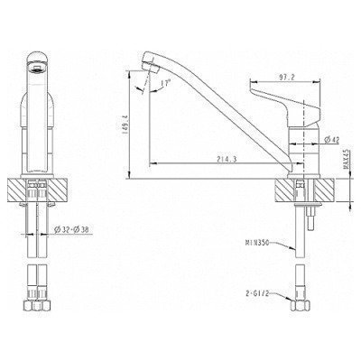 Смеситель для кухни Bravat - Drop (F74898C-2)