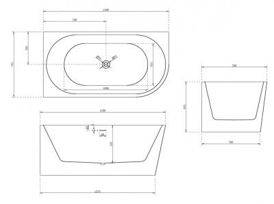 Акриловая ванна ABBER (AB9257-1.5 L)