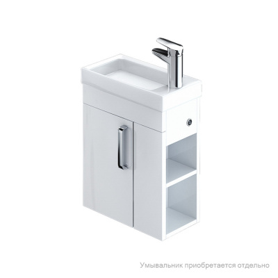 Тумба с умывальником, 40 см, подвесная, полки справа, TORR, IDDIS (TOR40WRi95K)