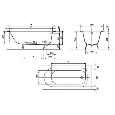 Ванна чугунная Jacob Delafon - Soissons 160x70 (E2931-00)