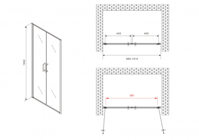 Душевая дверь ABBER Sonnenstrand (AG04100C)