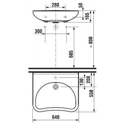 Раковина настенная медицинская Jika - MIO 64x55 (137140001049)
