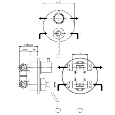Смеситель для душа Paini Duomo (88F36911)