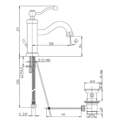 Смеситель для раковины Paini Duomo (88OP211)