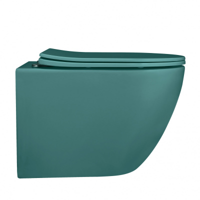 Унитаз ABBER Bequem подвесной темно-зеленый матовый, безободковый (AC1101MBG)
