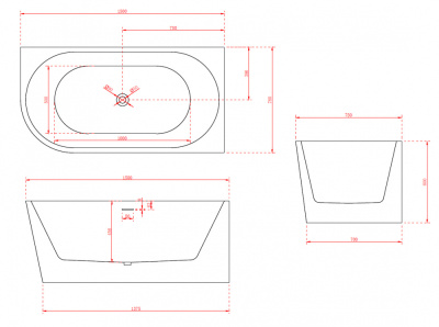 Акриловая ванна ABBER (AB9257-1.5 R)