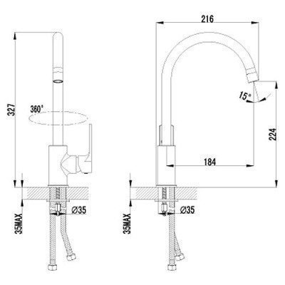 Смеситель для кухни Lemark - Grace (LM1505C) Смеситель для кухни Lemark - Grace (LM1505C)