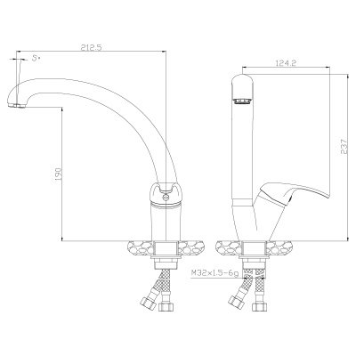 Смеситель Rossinka для кухни (Y35-23U)