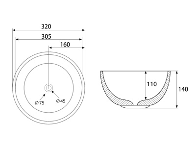 Раковина накладная ABBER Bequem серая матовая (AC2106MG)
