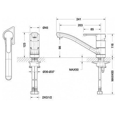 Смеситель для кухни Bravat - Stream (F73783C-2)