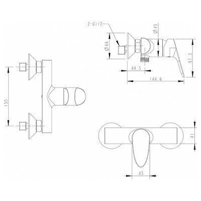 Смеситель для душа Bravat - Drop (F94898C) Смеситель для душа Bravat - Drop (F94898C)