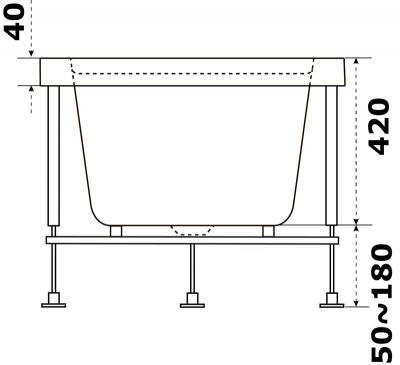 Ванна акриловая BAS - Аякс 170x75 (В 00131)