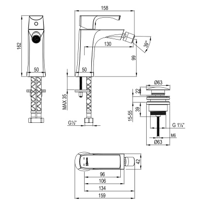 Смеситель Lemark Ursus для биде (LM7208BG)