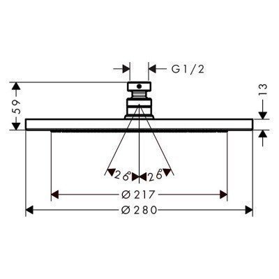 Верхний душ Hansgrohe - Croma (26220000)
