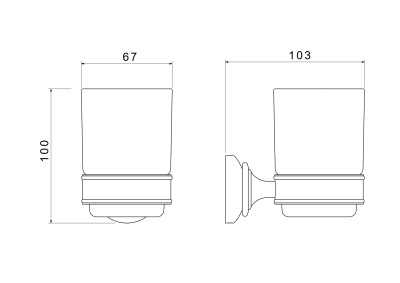 Стакан с держателем AQUATEK КЛАССИК (AQ4504CR)