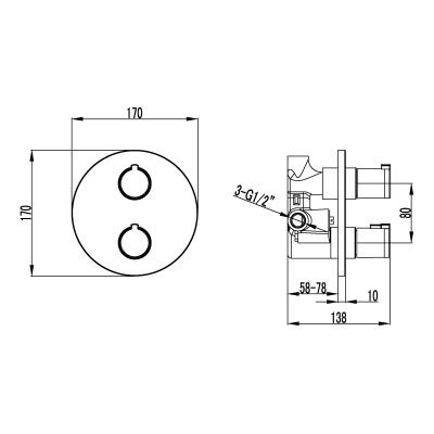 Смеситель Lemark Yeti для душа, встраиваемый (LM7823C) Смеситель Lemark Yeti для душа, встраиваемый (LM7823C)