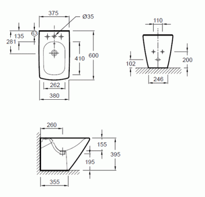 Биде напольное JACOB DELAFON - Escale (E1293-00) Биде напольное JACOB DELAFON - Escale (E1293-00)