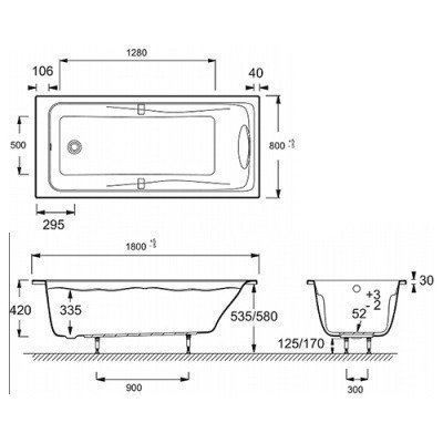 Ванна акриловая Jacob Delafon - Odeon Up 180x80 (E6048RU-00)
