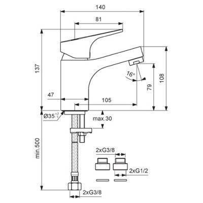 Смеситель для раковины Vidima - Next (BA366AA)